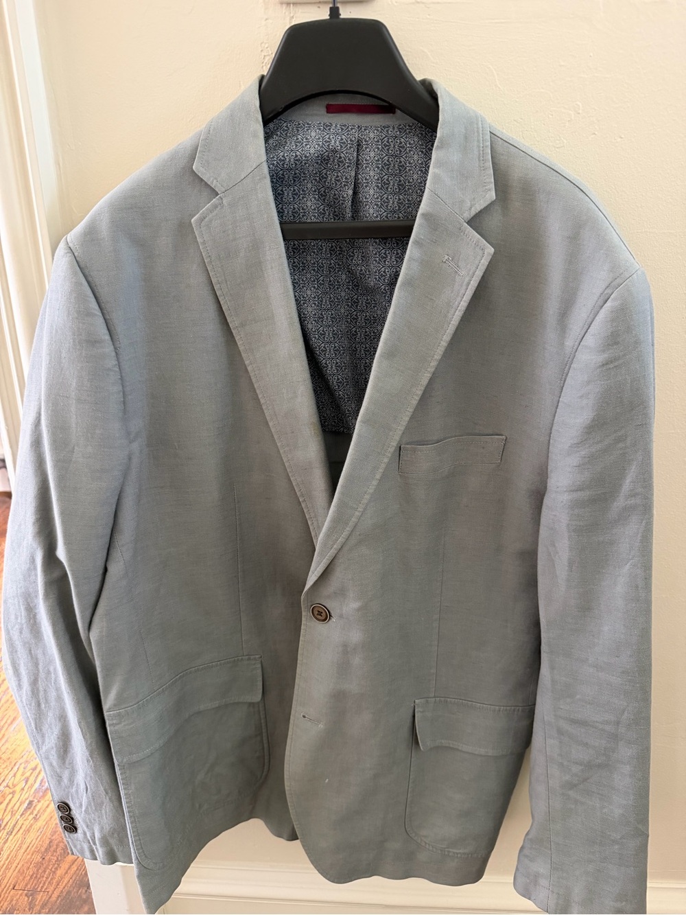 Johnston & Murphy Men’s XL/46R Gray Linen Blend Blazer Sport Coat